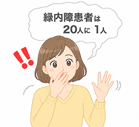 緑内障患者は20人に1人