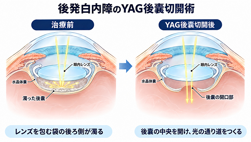 後発白内障のYAG後嚢切開術