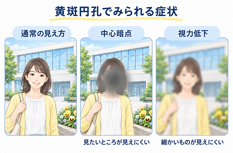 黄斑円孔でみられる症状